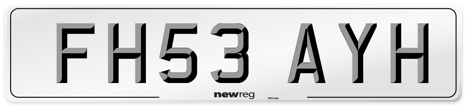 FH53 AYH Number Plate from New Reg